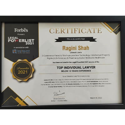 Top Individual Lawyer by India Forbes in Legal Powerlist 2021