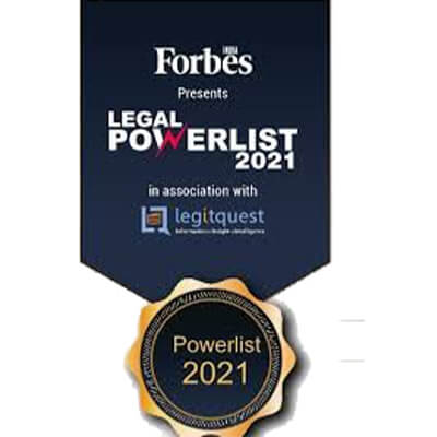 Top Individual Lawyer by India Forbes in Legal Powerlist 2021	